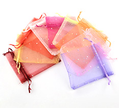 10x12cm Mixed Organza Bags with Glitter Sequins