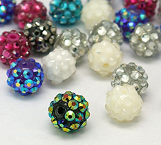 12mmm Mixed Chunky Resin Rhinestone Beads