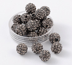 10mm PP15 Black Diamond Polymer Clay Rhinestone Beads